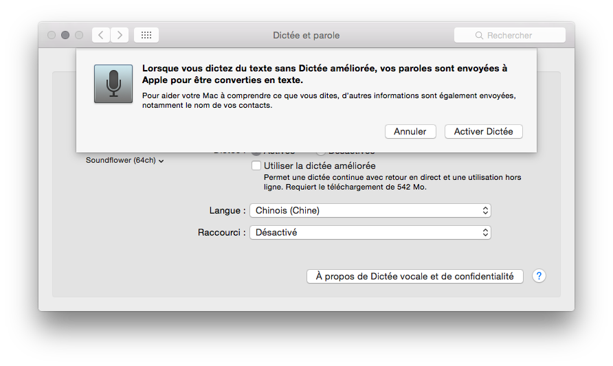 Dictee envoie donnees perso